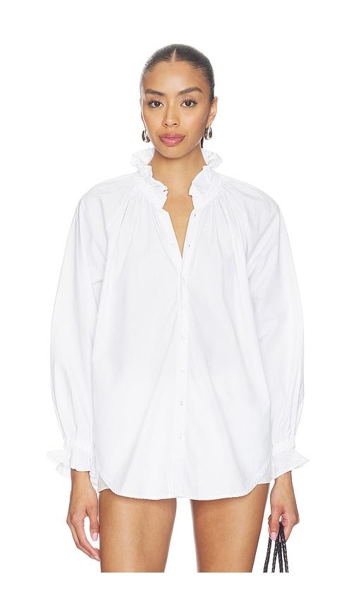 Citizens of Humanity Loretta Ruffle Top in White by CITIZENS OF HUMANITY