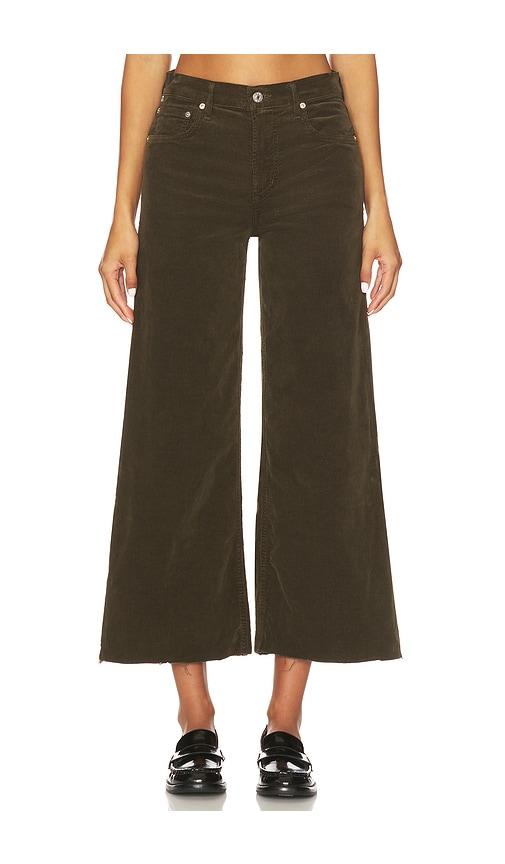 Citizens of Humanity Lyra Wide Leg Crop in Brown by CITIZENS OF HUMANITY