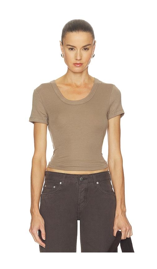 Citizens of Humanity Maude U Neck Tee in Brown by CITIZENS OF HUMANITY