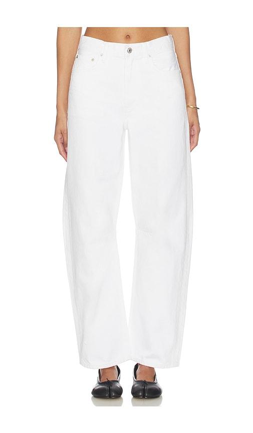Citizens of Humanity Miro Long Relaxed Jeans in White by CITIZENS OF HUMANITY