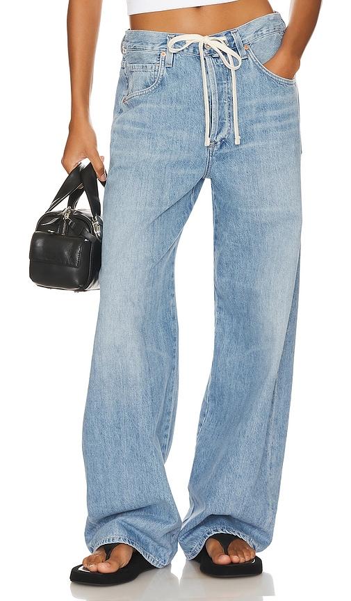 Citizens of Humanity Petite Brynn Drawstring Jeans in Blue by CITIZENS OF HUMANITY