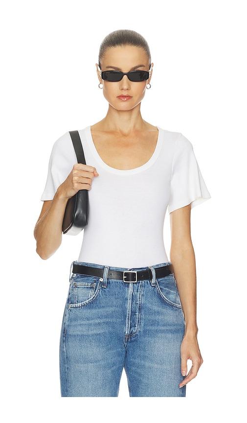 Citizens of Humanity Rosalie U Neck Tee in Ivory by CITIZENS OF HUMANITY