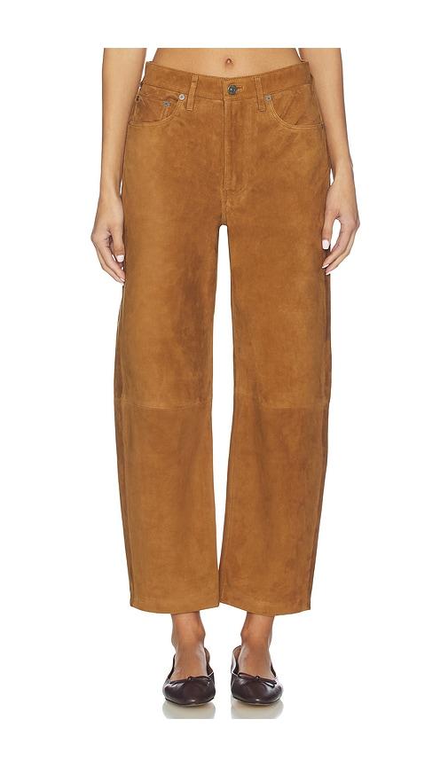 Citizens of Humanity Suede Miro Relaxed Pant in Cognac by CITIZENS OF HUMANITY