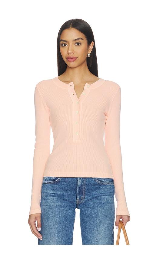 Citizens of Humanity Varra Henley Top in Peach by CITIZENS OF HUMANITY
