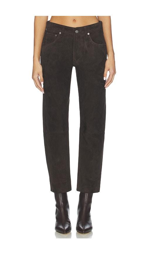 Citizens of Humanity Winslow Suede Low Rise Boyfriend in Chocolate by CITIZENS OF HUMANITY