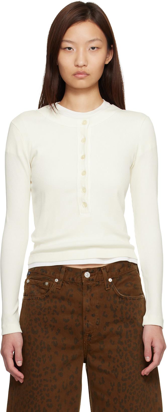 White Varra Henley T-shirt by CITIZENS OF HUMANITY