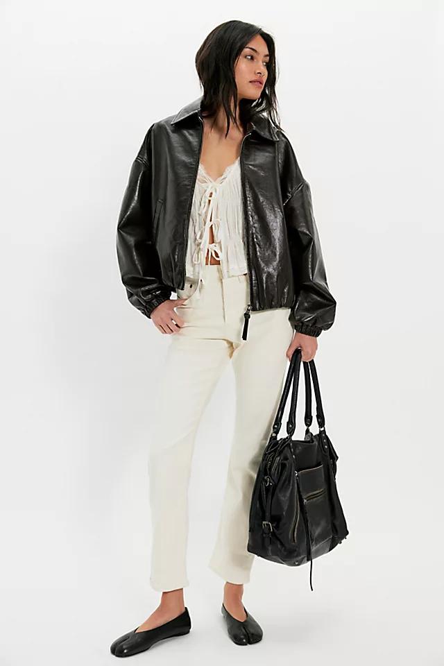 Citizens of Humanity Bubble Hem Leather Bomber Jacket by CITIZENS OF HUMANITY | FREE PEOPLE