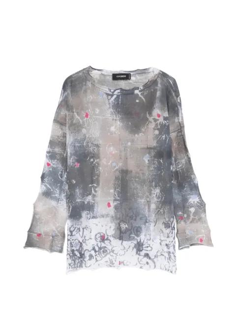 Ernesta patterned notched sweater by CIVIDINI