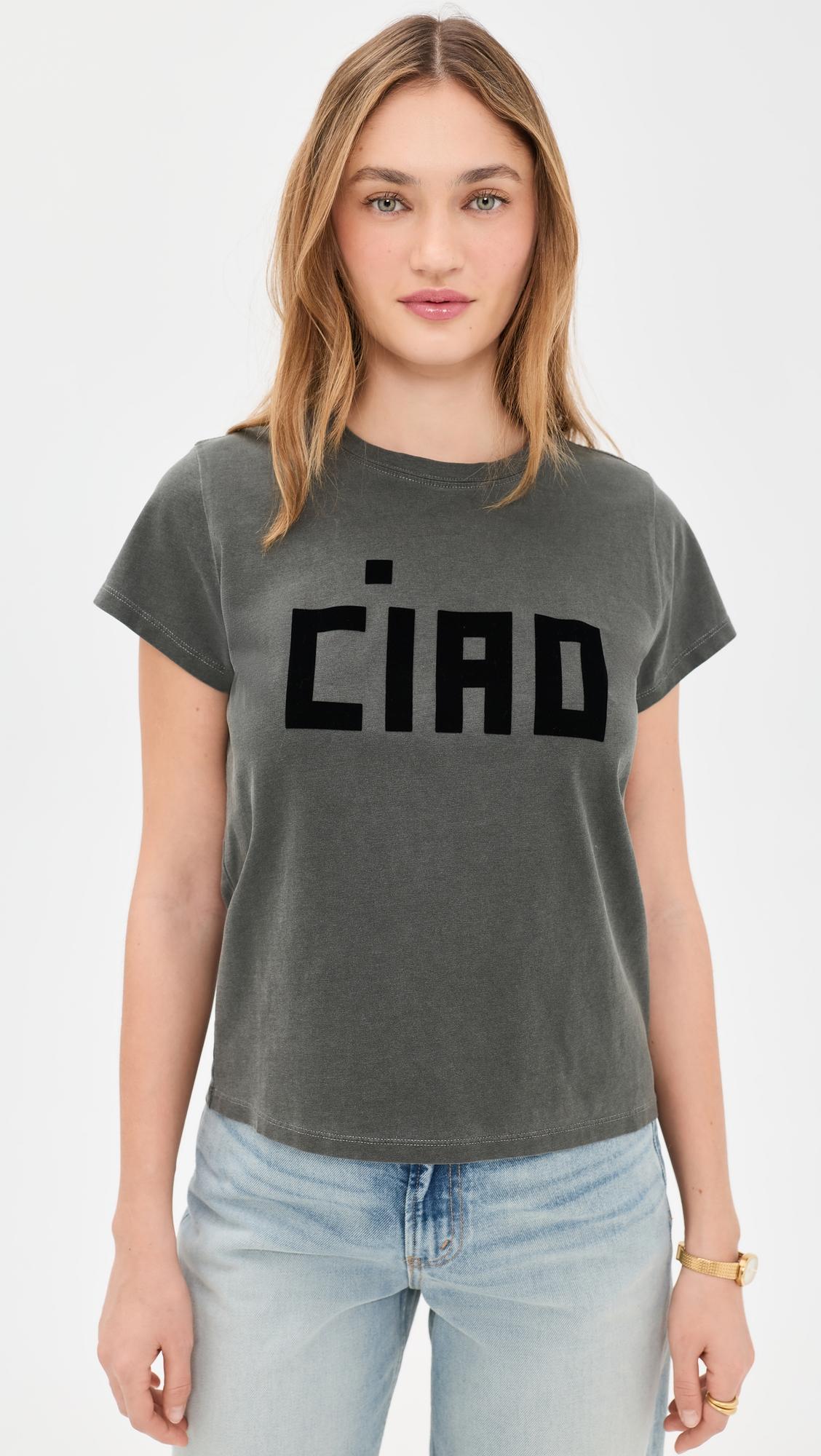 Classic Tee - Flocked Block Ciao by CLARE V.
