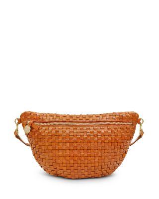 Grande Fanny Woven Checker Leather Belt Bag by CLARE V.