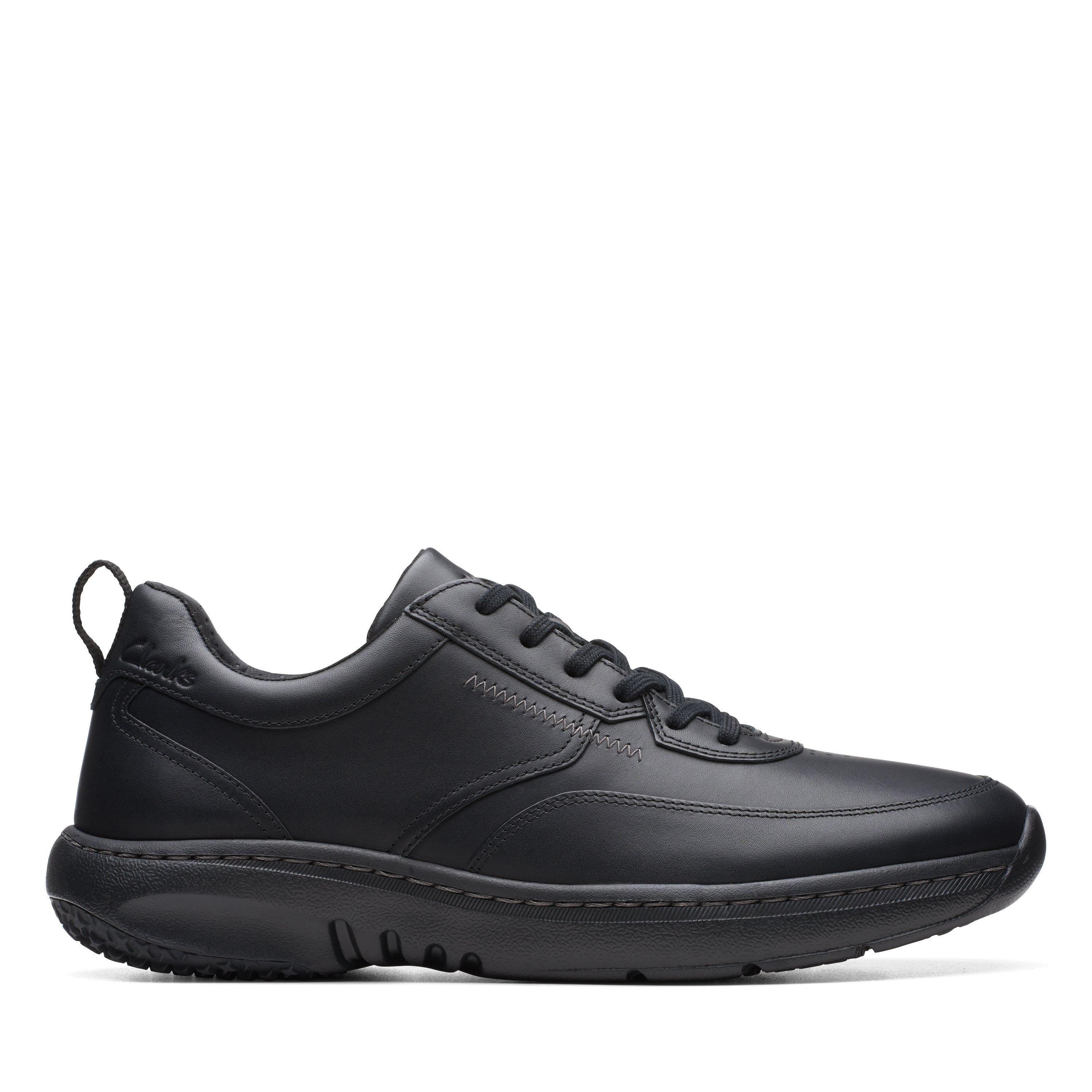 Clarks Pro Lace Black Leather Trainers by CLARKS