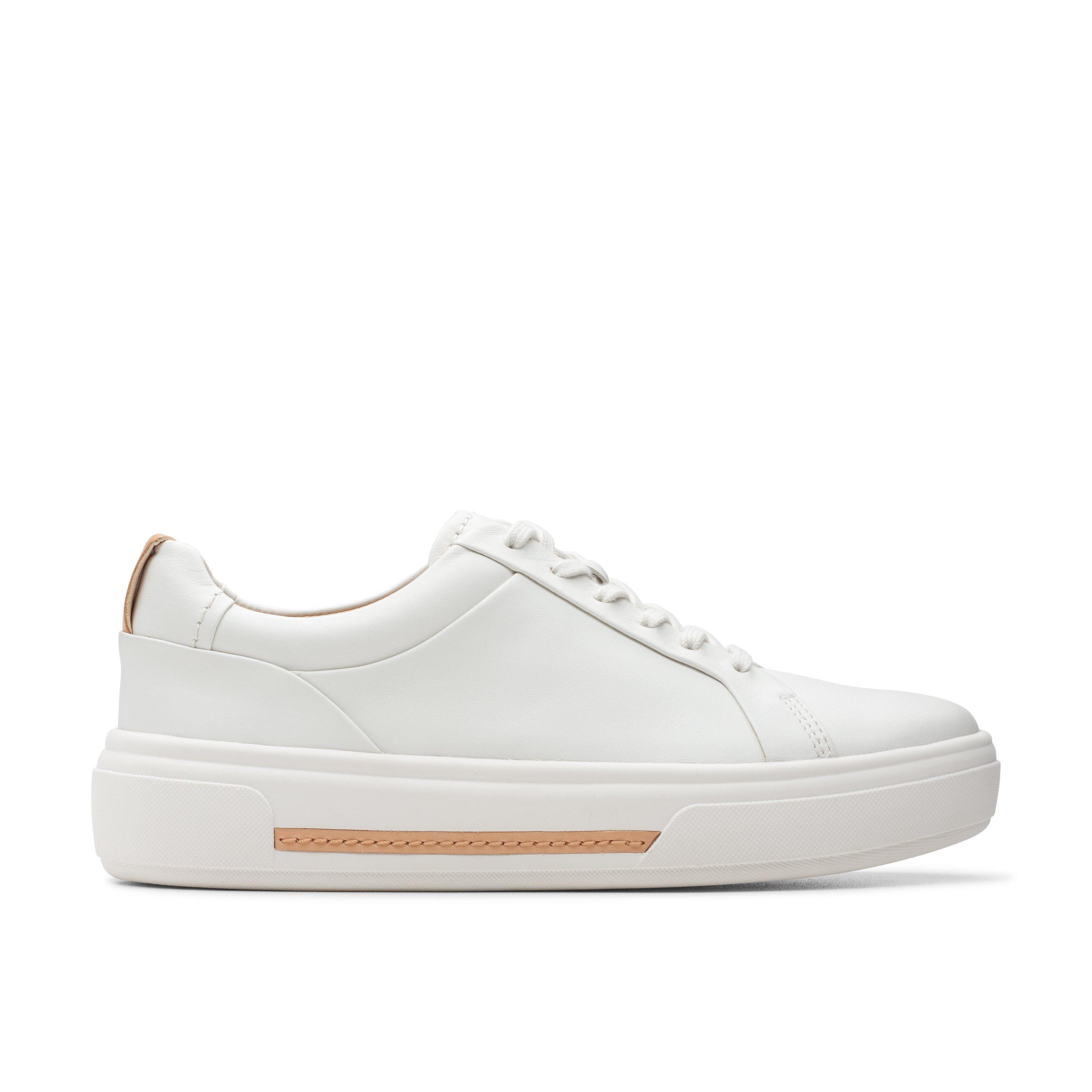 Hollyhock Walk Off White Leather Trainers by CLARKS