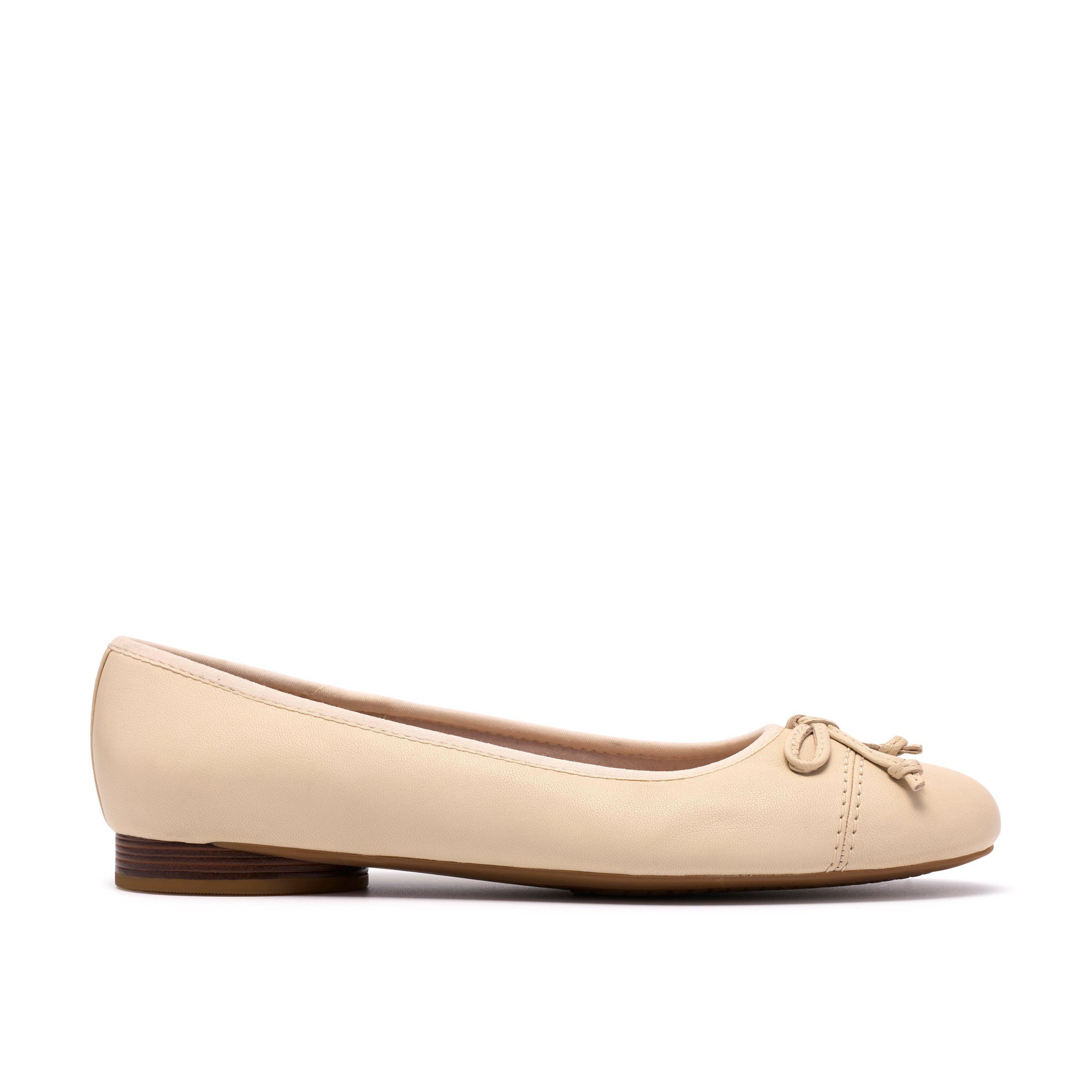 Loreleigh Rae Cream Leather Slip Ons,Ballet Pumps by CLARKS