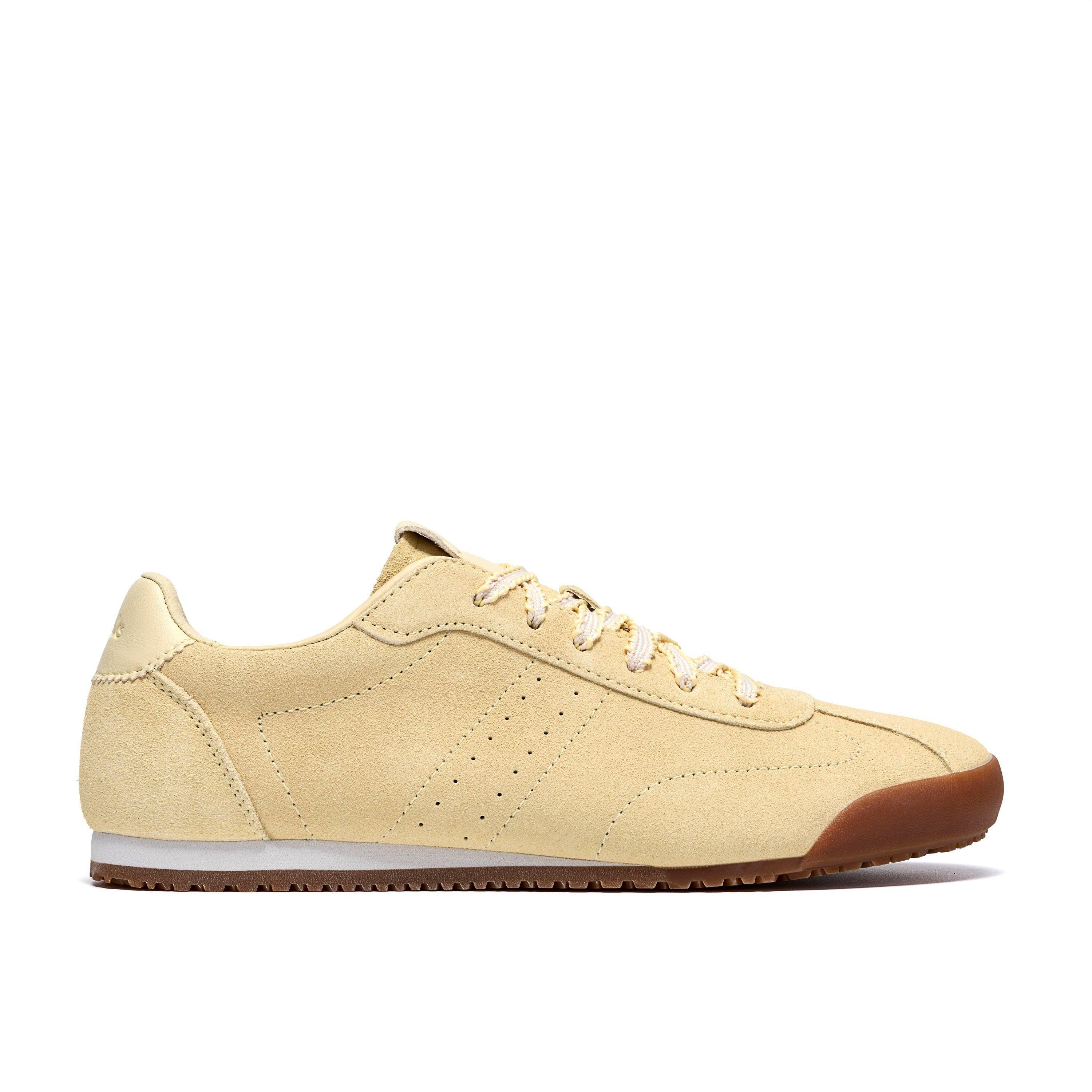 Moritz Lo Pale Yellow Suede Trainers by CLARKS