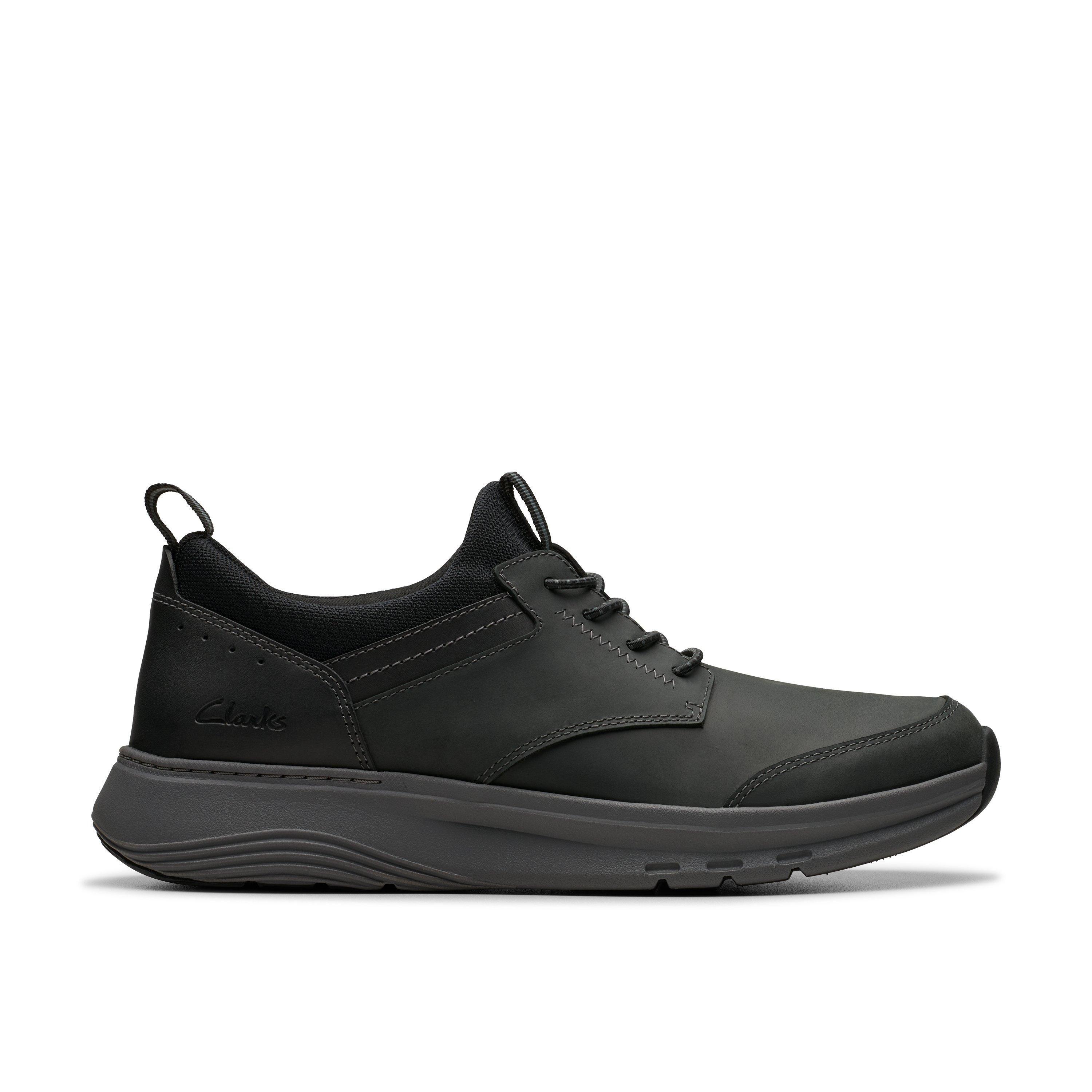 Motion Trek EZ Black Leather Shoes by CLARKS
