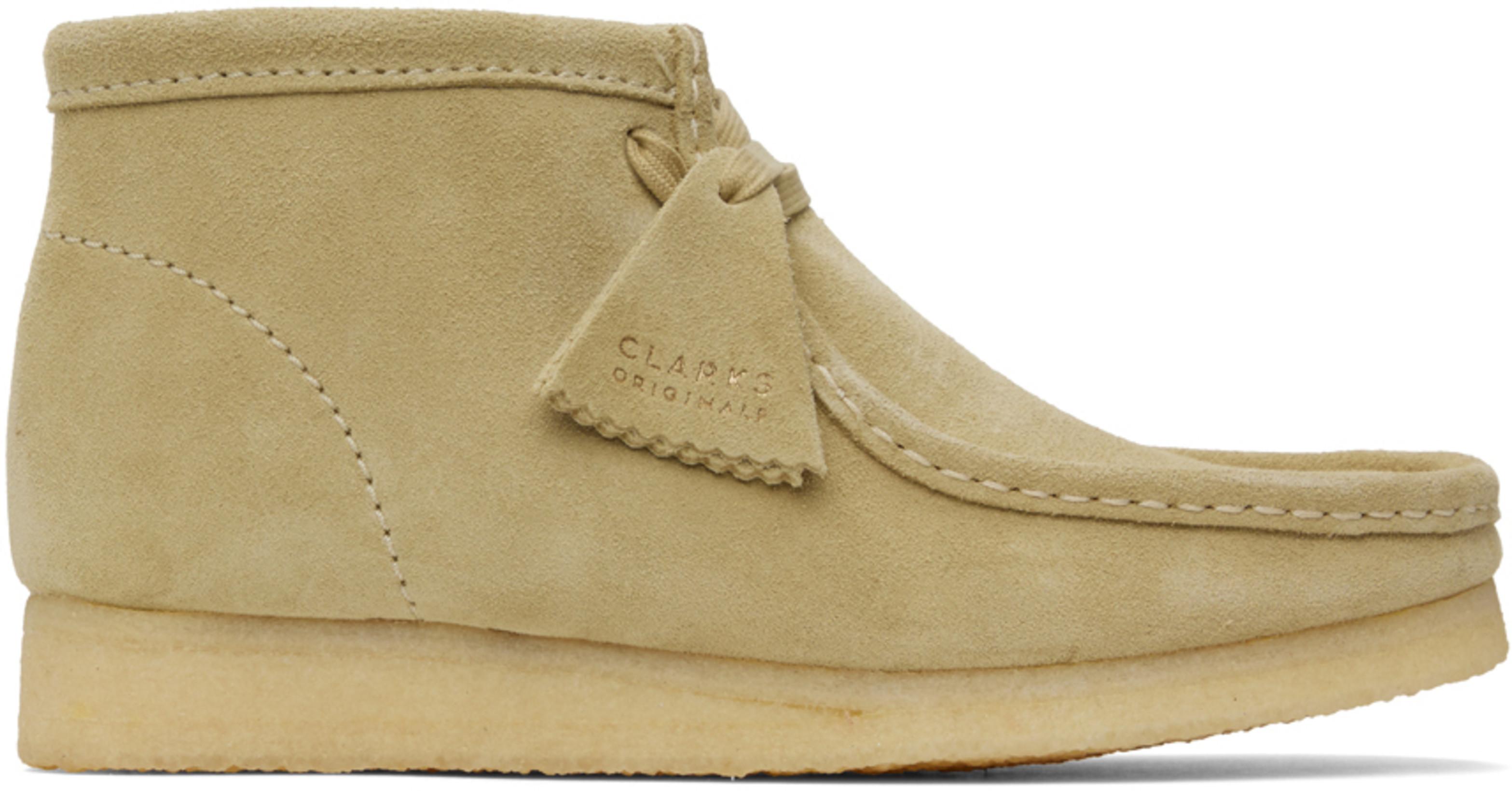 Beige Wallabee Desert Boots by CLARKS ORIGINALS