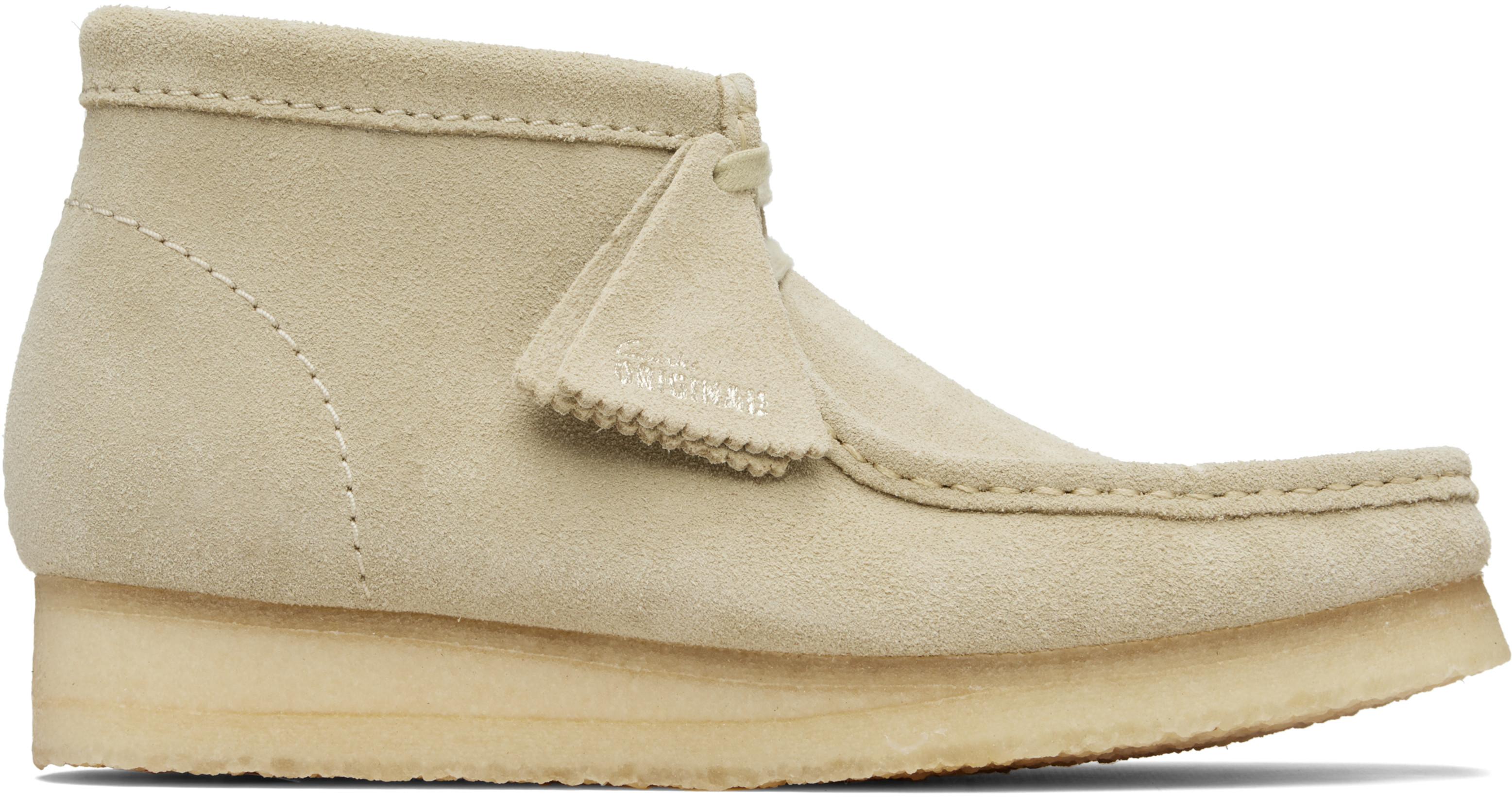 Beige Wallabee Desert Boots by CLARKS ORIGINALS