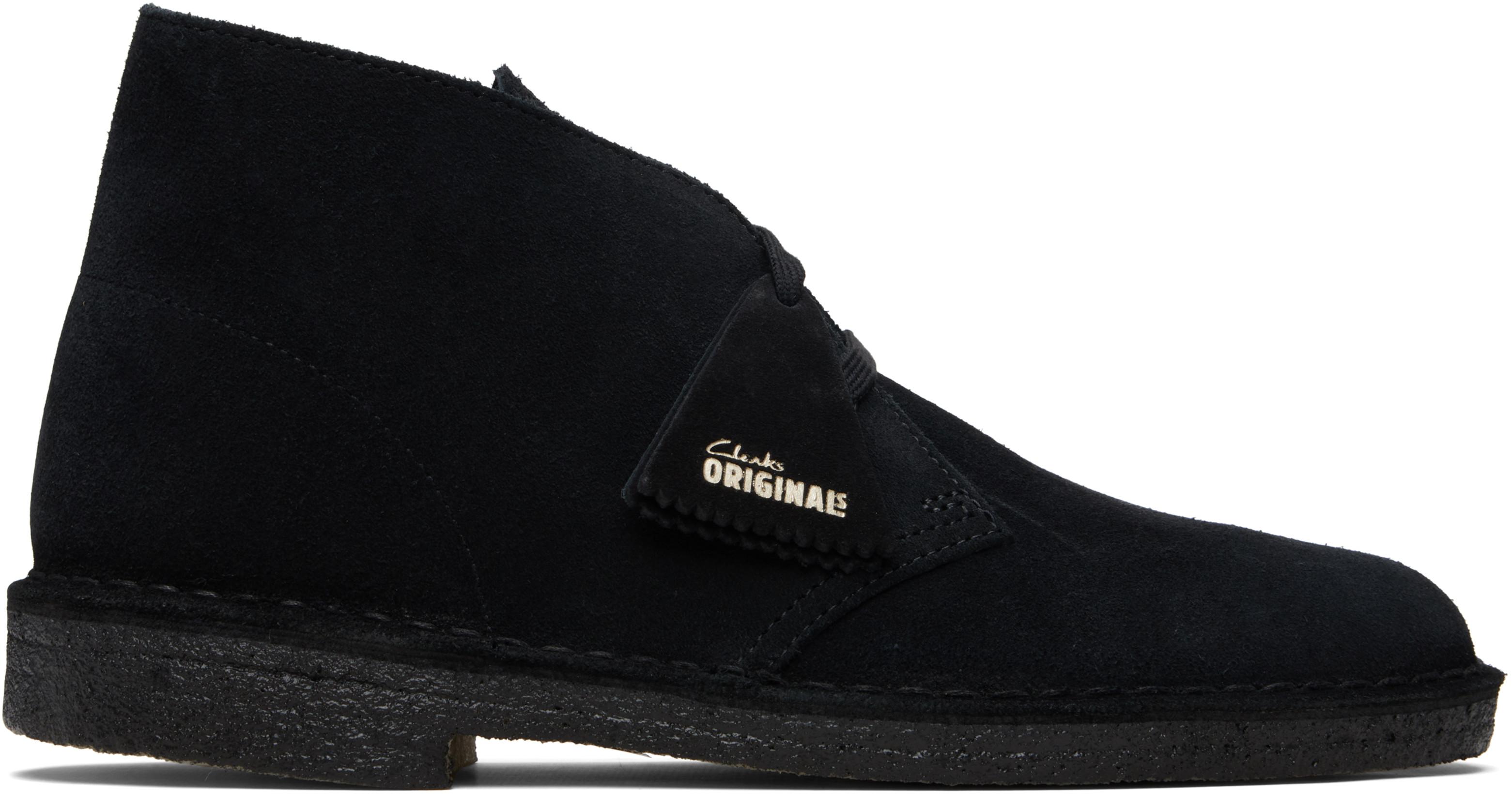 Black Suede Desert Boots by CLARKS ORIGINALS