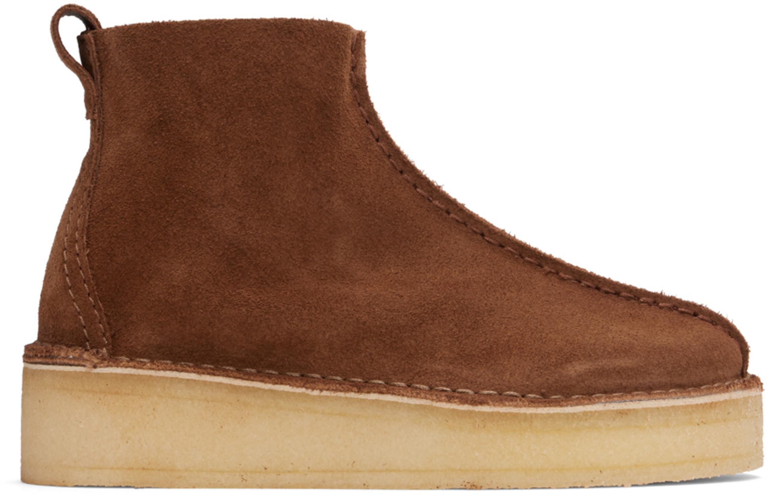 Brown Trek Wedge Boots by CLARKS ORIGINALS