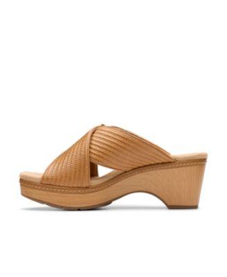Seannah Nora Wedge Block Heel Sandals by CLARKS