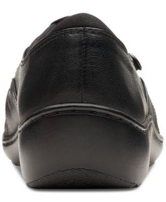 Women's Cora Dusk Ruched Side-Button Slip-On Shoes by CLARKS