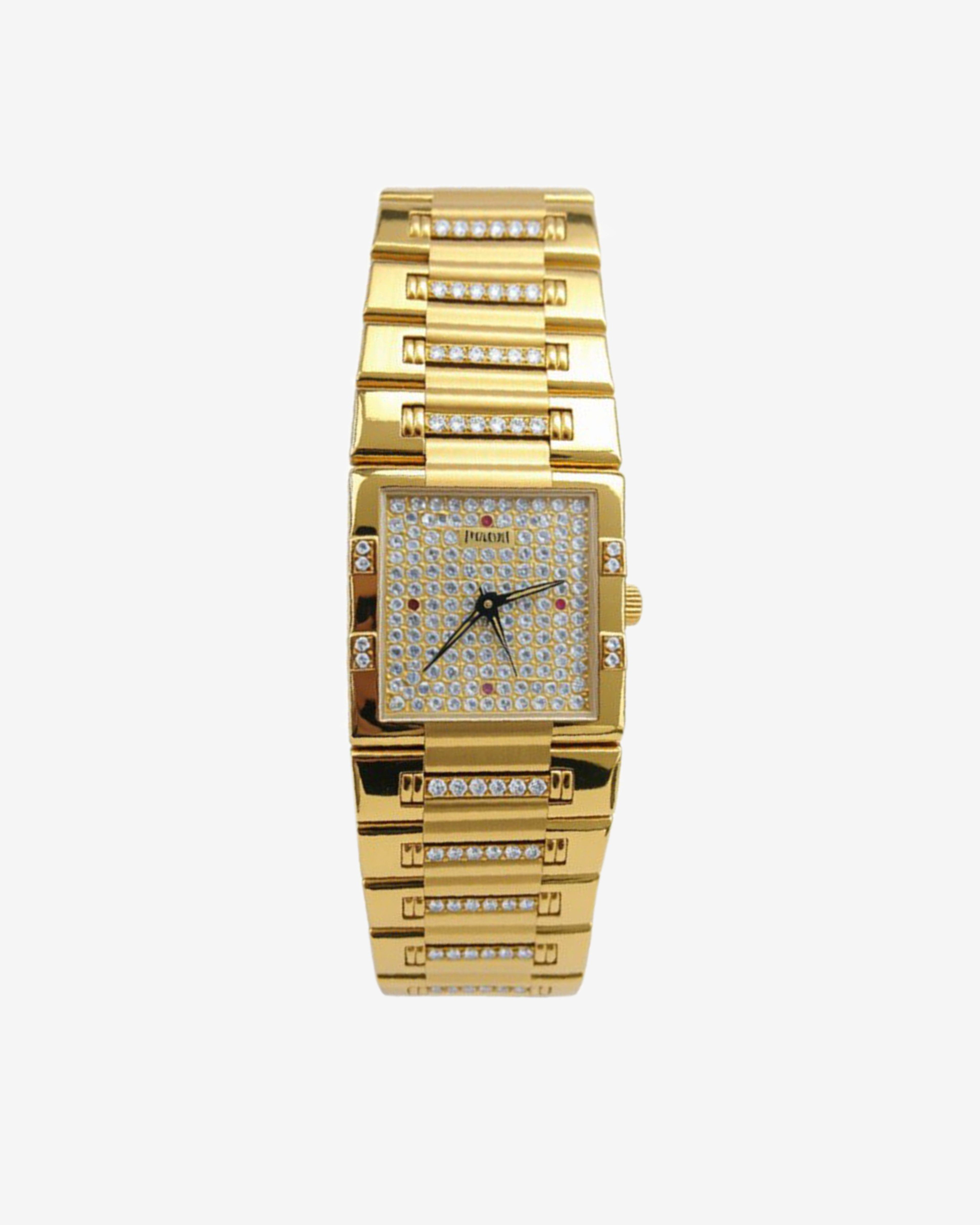 Classic 55 - Piaget Vintage Dancer Large Size Factory Diamond Set Ruby Dial “Rosé Patina” Complete Set 9132 - (Gold) by CLASSIC 55
