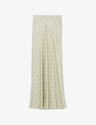 Abstract-Print Mid-Rise Satin Maxi Skirt by CLAUDIE PIERLOT
