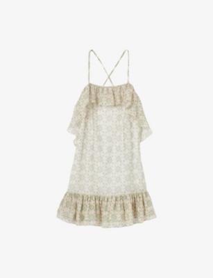 Abstract-Print Ruffle-Trim Lyocell-Blend Mini Dress by CLAUDIE PIERLOT