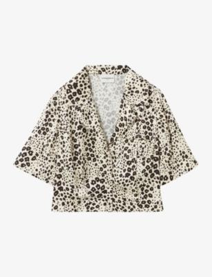 Animal-Print Short-Sleeved Satin Shirt by CLAUDIE PIERLOT