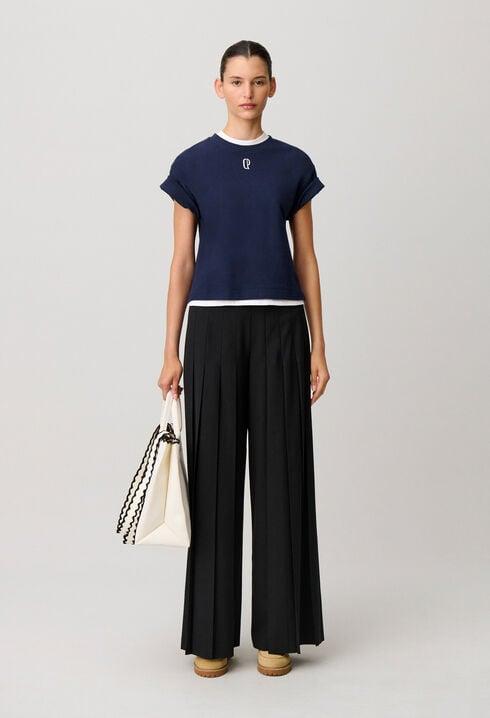 Black pleated wide-leg trousers by CLAUDIE PIERLOT