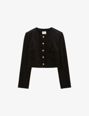 Boxy Round-Neck Stretch-Velvet Jacket by CLAUDIE PIERLOT