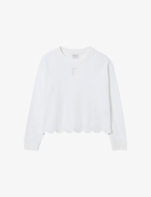 Branded Scalloped-Hem Cotton-Jersey Sweatshirt by CLAUDIE PIERLOT