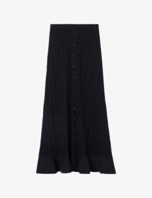 Button-Front Ruffle-Hem Crochet Maxi Skirt by CLAUDIE PIERLOT