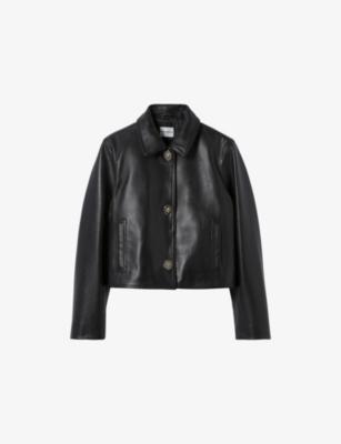 Clasp-Front Side-Pocket Leather Jacket by CLAUDIE PIERLOT