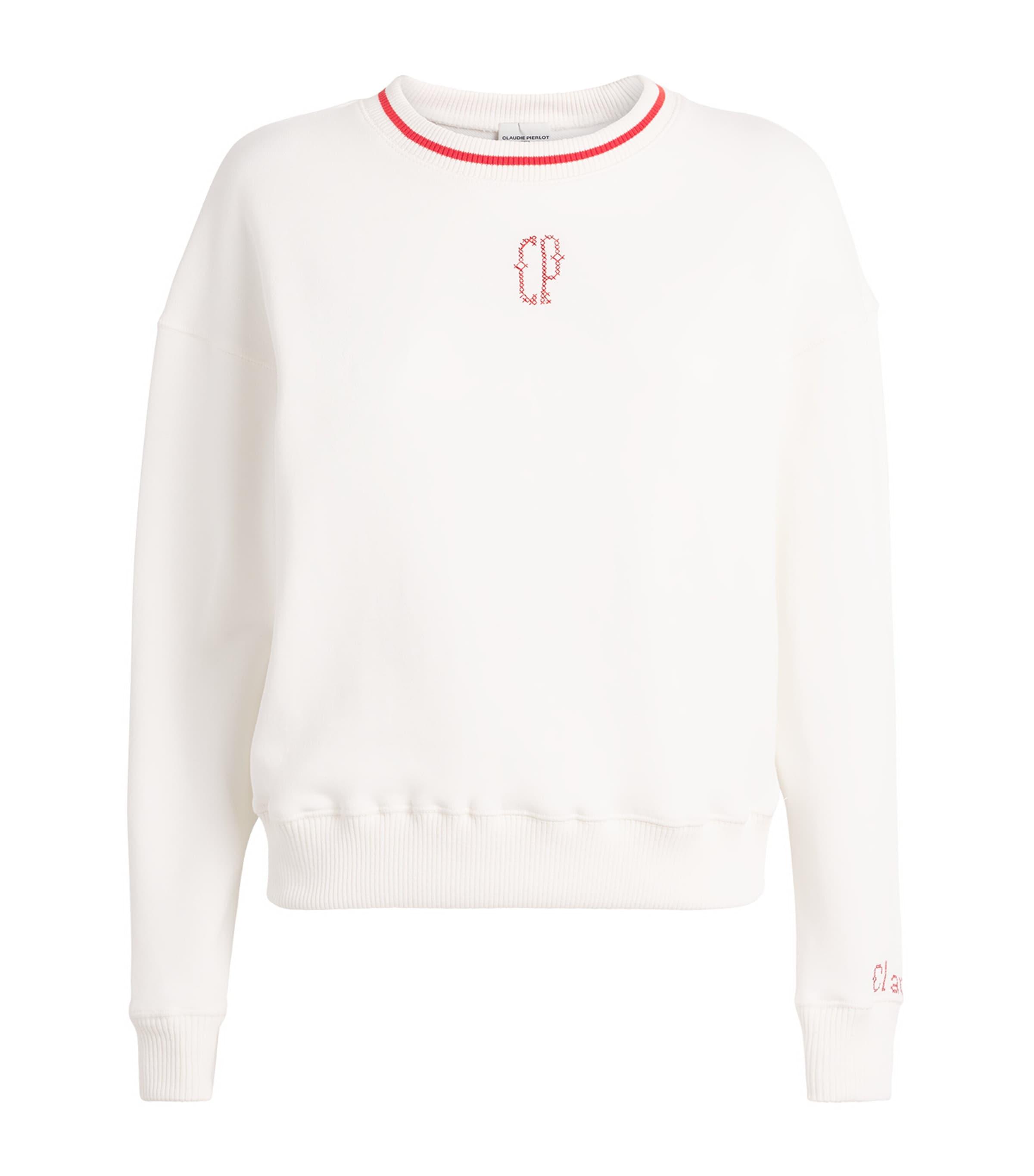 Claudie Pierlot Cotton CP Embroidered Sweatshirt by CLAUDIE PIERLOT