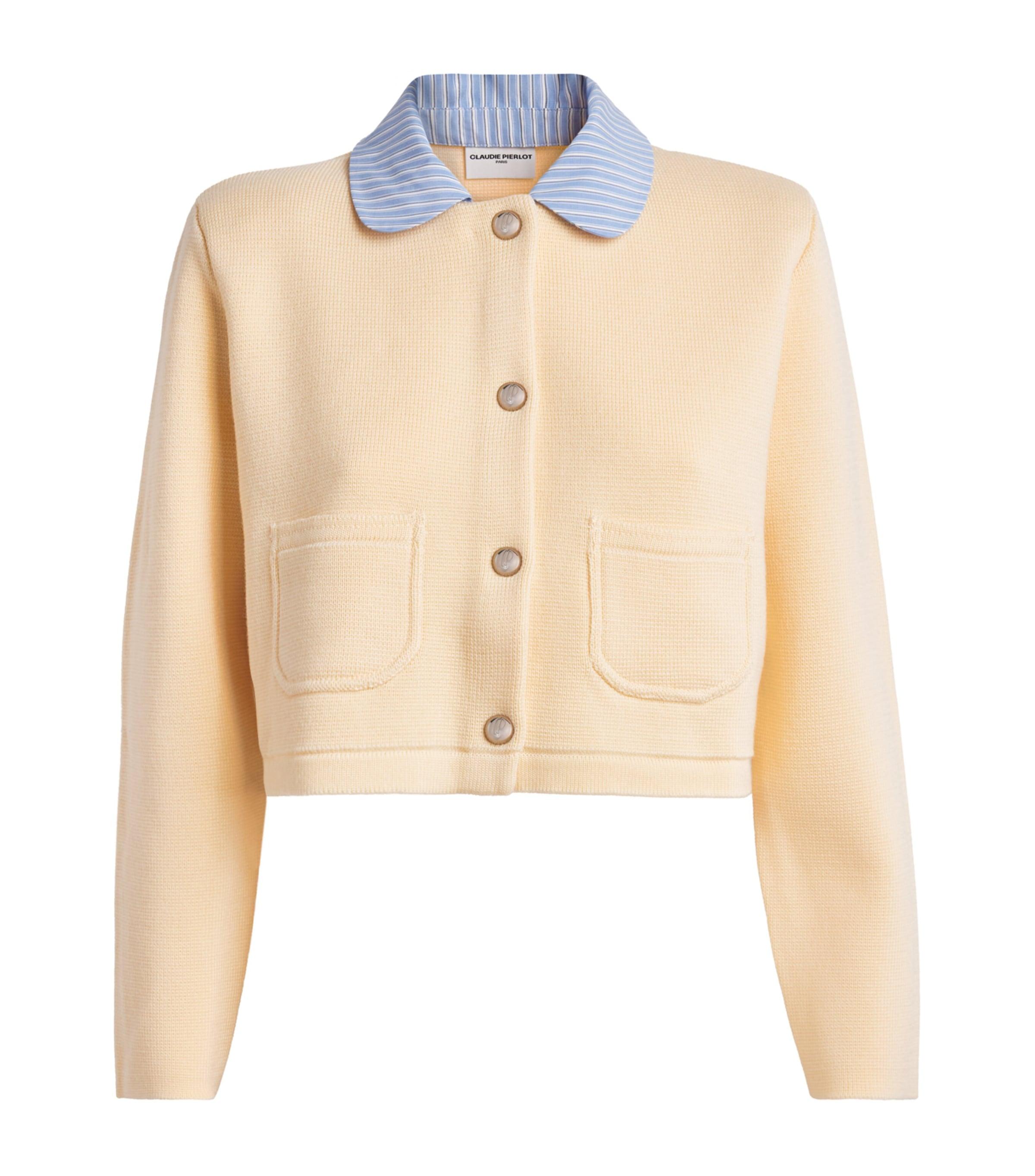 Claudie Pierlot Cropped Collared Knitted Cardigan by CLAUDIE PIERLOT