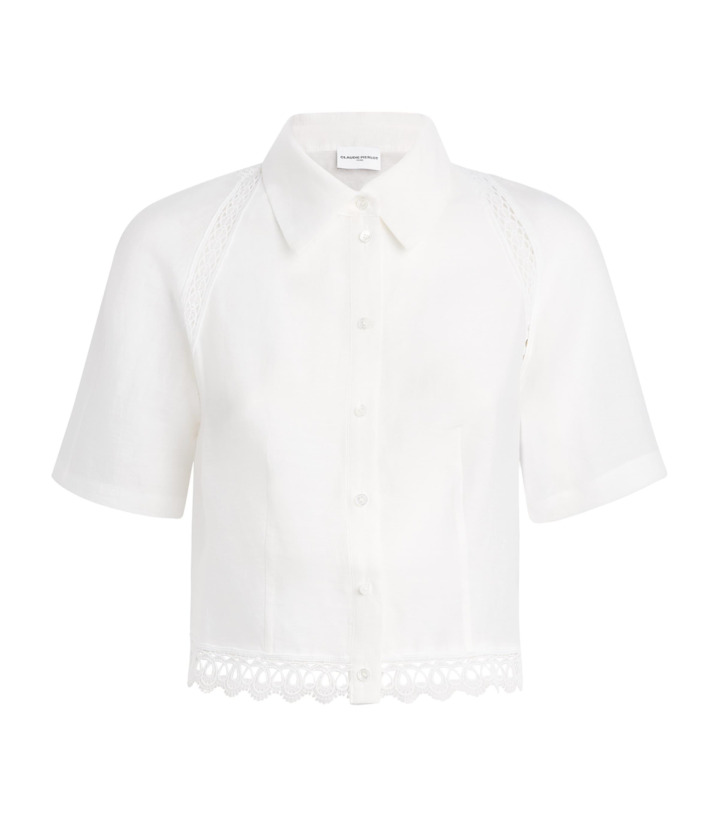 Claudie Pierlot Lace-Trim Cropped Shirt by CLAUDIE PIERLOT