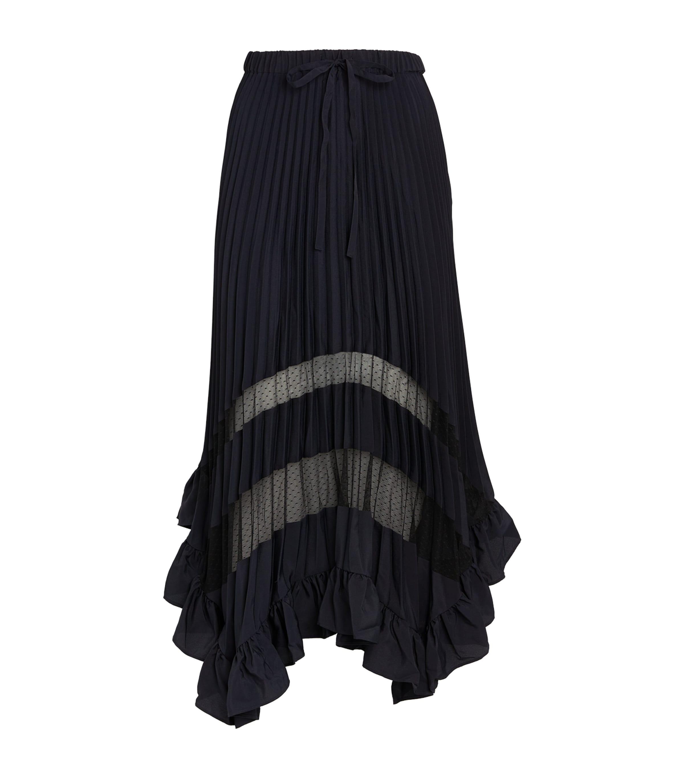 Claudie Pierlot Pleated Asymmetric Midi Skirt by CLAUDIE PIERLOT