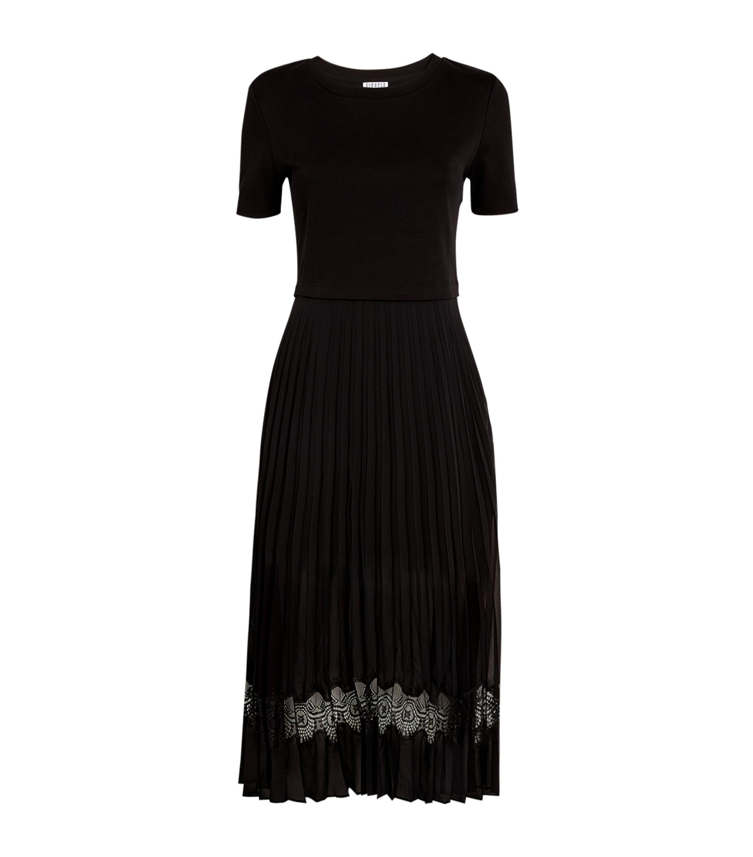 Claudie Pierlot Pleated Skirt Midi Dress by CLAUDIE PIERLOT