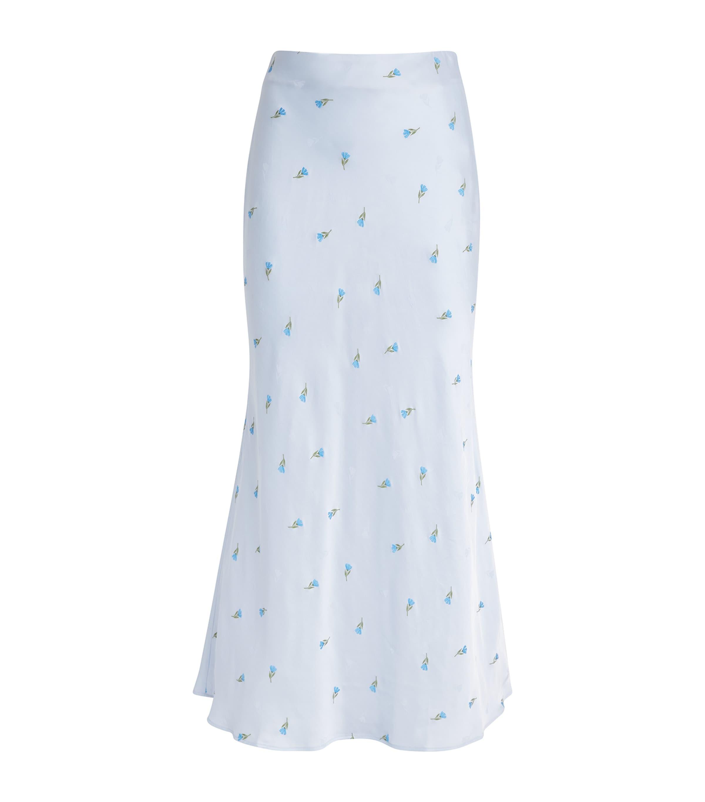 Claudie Pierlot Satin Floral Midi Skirt by CLAUDIE PIERLOT