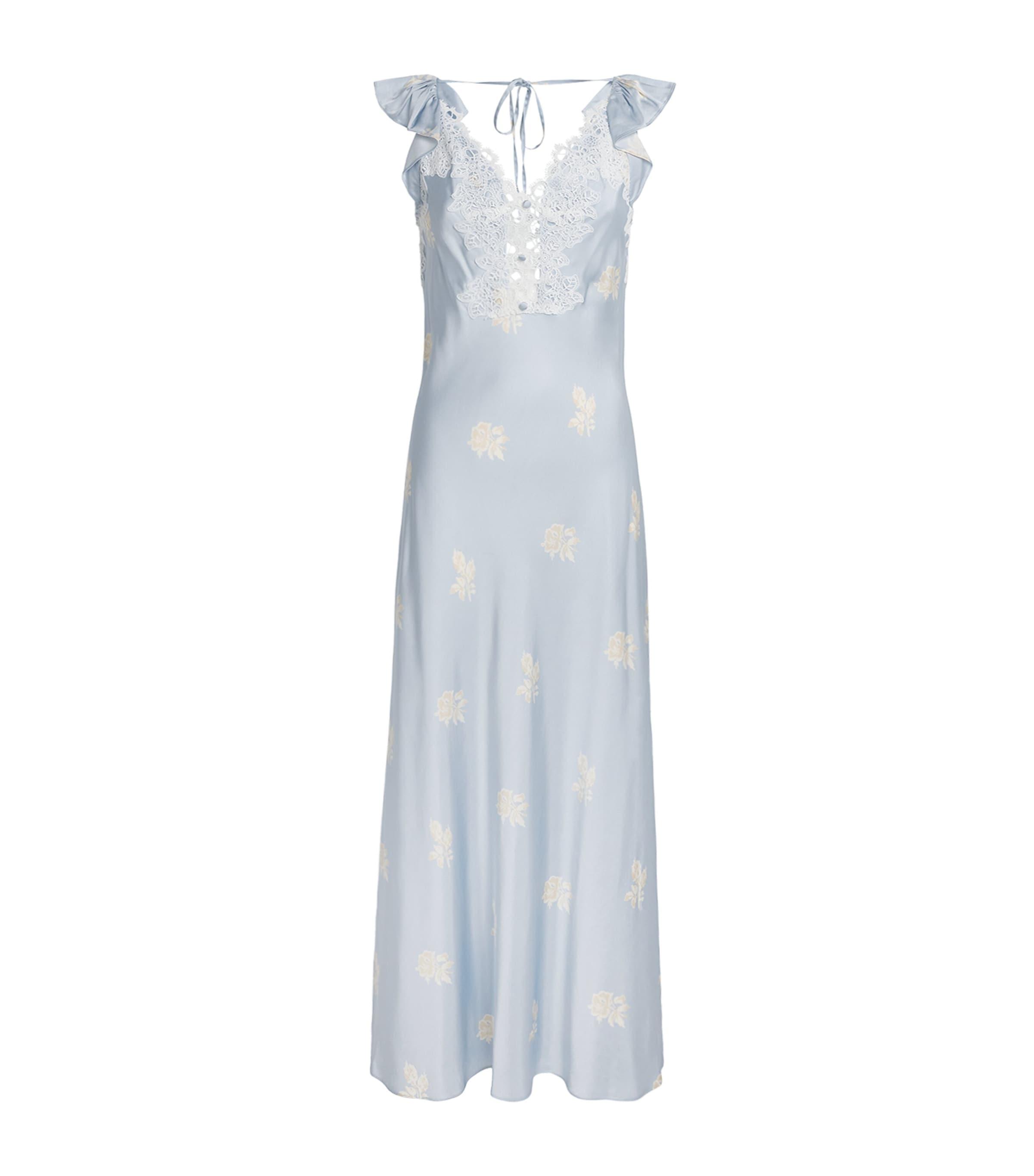 Claudie Pierlot Satin Floral Print Maxi Dress by CLAUDIE PIERLOT