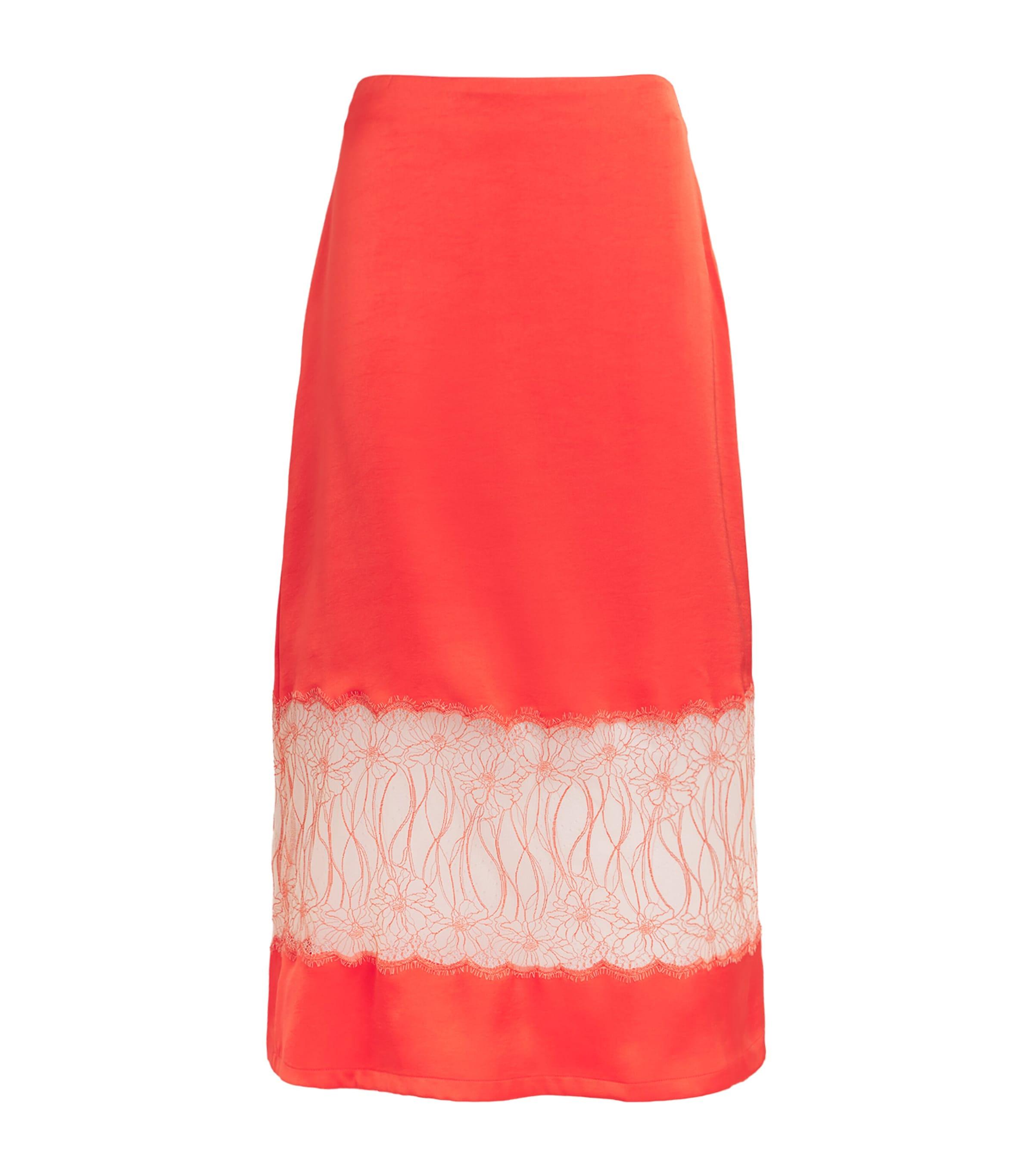 Claudie Pierlot Satin Lace Midi Skirt by CLAUDIE PIERLOT