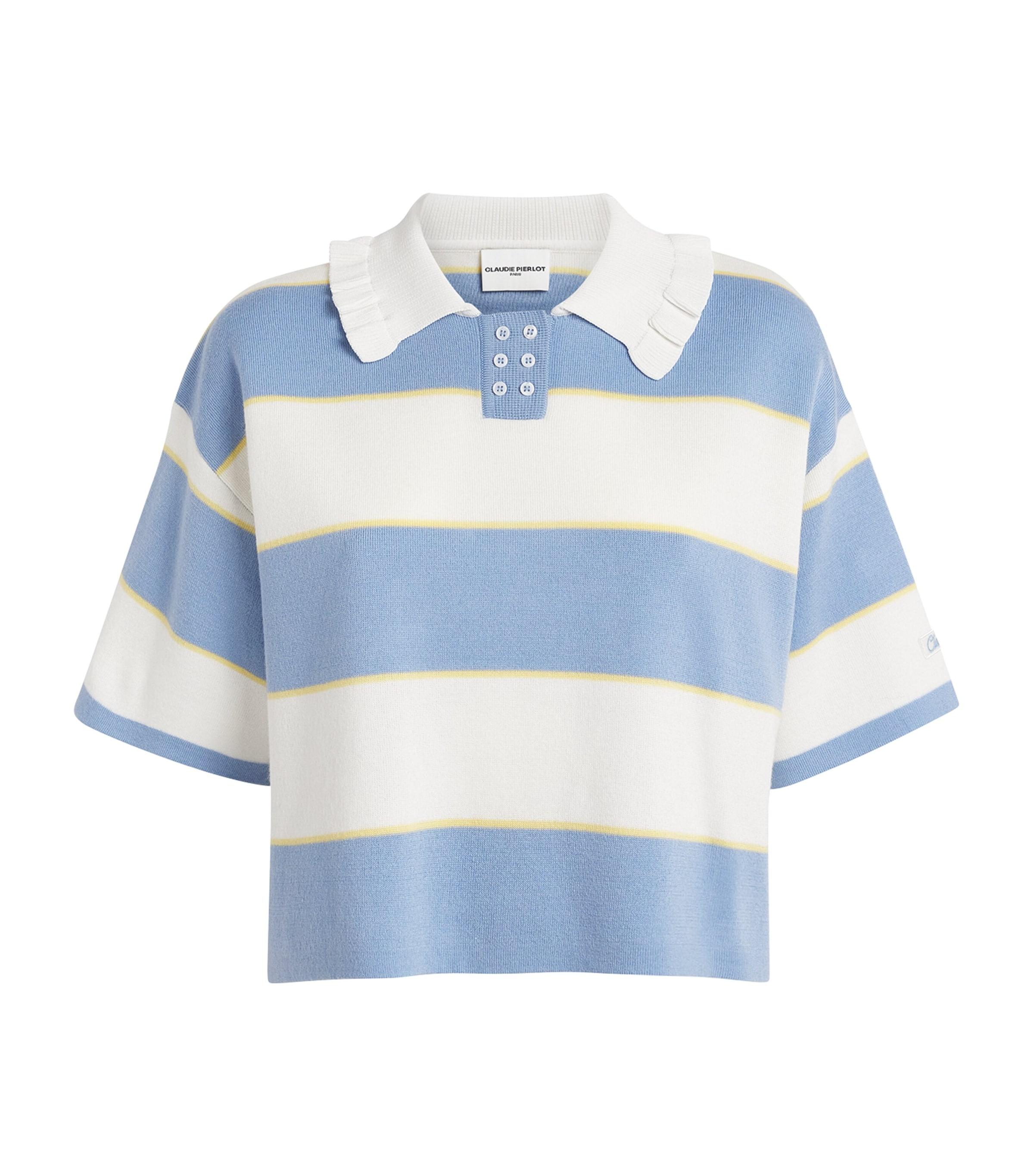 Claudie Pierlot Stripe Polo Sweater by CLAUDIE PIERLOT