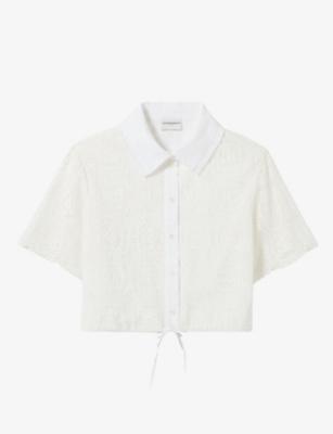 Cropped Lace-Embroidered Stretch-Woven Shirt by CLAUDIE PIERLOT