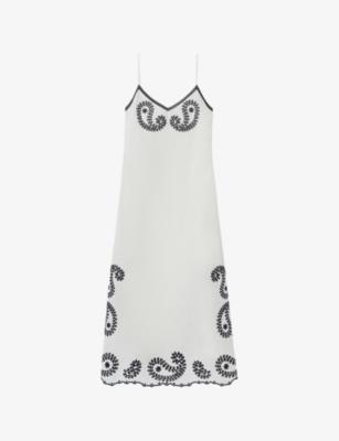 Embroidered V-Neck Cotton-Blend Midi Dress by CLAUDIE PIERLOT