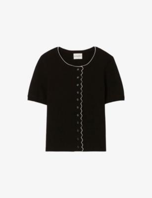 Fitted Contrast-Trim Stretch-Knit Cardigan by CLAUDIE PIERLOT