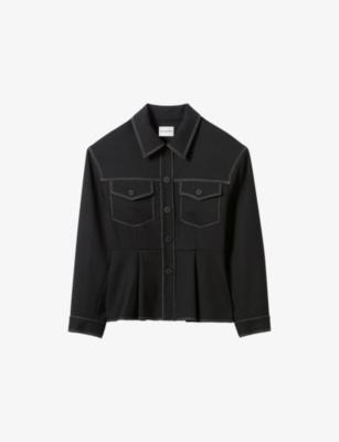 Fitted Peplum-Hem Stretch-Woven Jacket by CLAUDIE PIERLOT