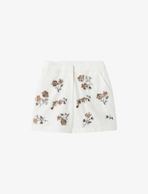 Floral-Embroidered Mid-Rise Cotton Shorts by CLAUDIE PIERLOT