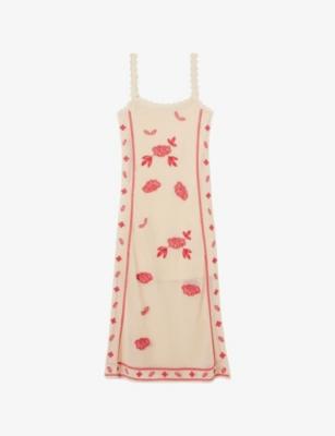 Floral-Embroidered Sleeveless Cotton-Knit Midi Dress by CLAUDIE PIERLOT