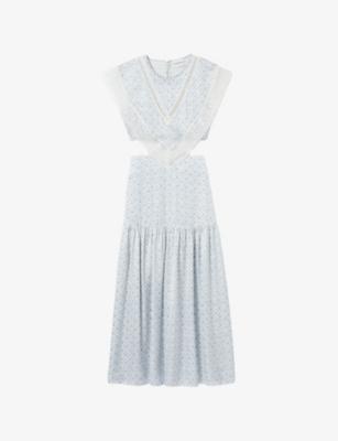 Floral Lace-Trim Satin Maxi Dress by CLAUDIE PIERLOT